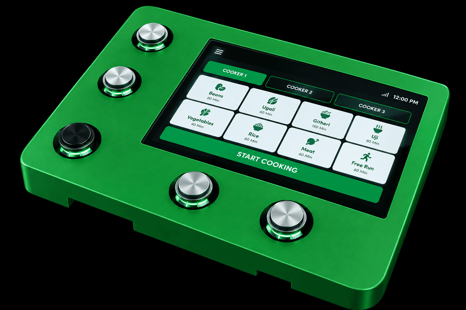 UPISHI smart cooking controller with touchscreen and illuminated buttons